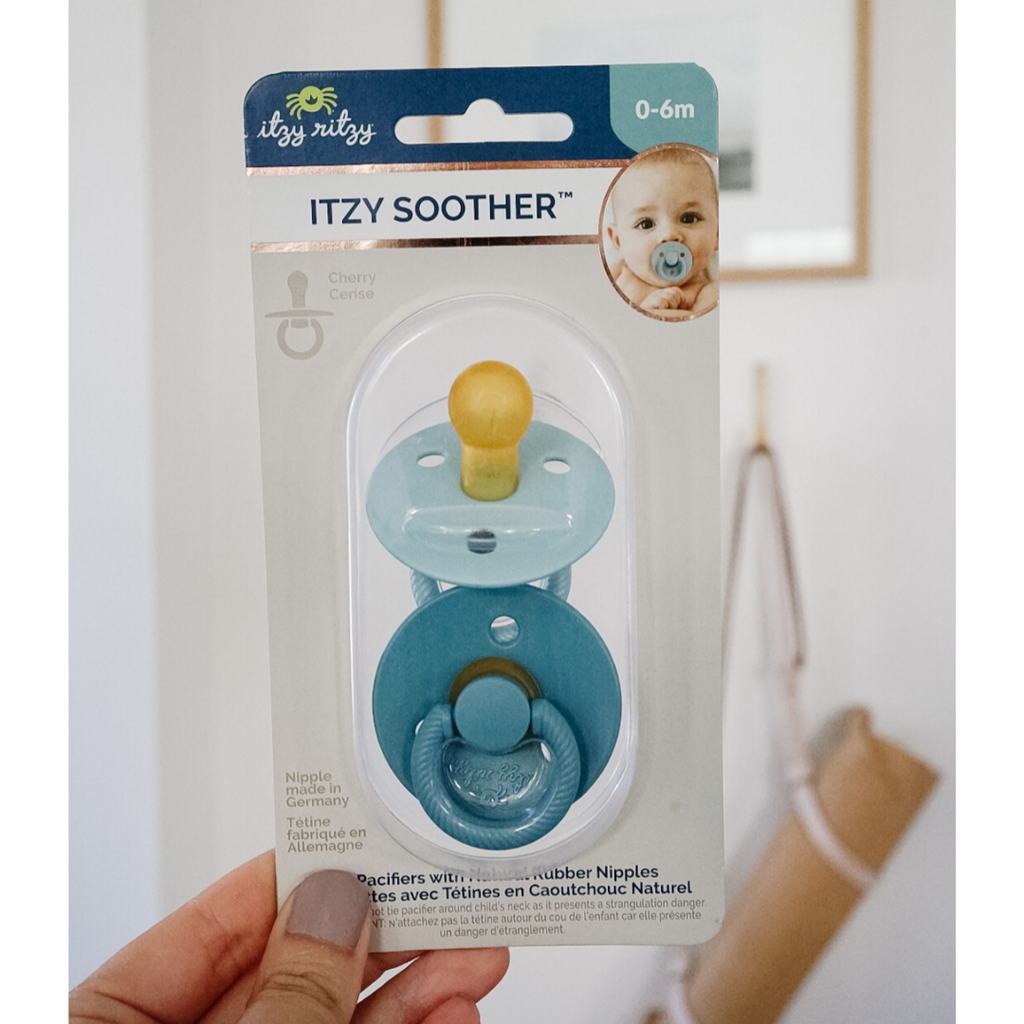 *NEW SIZE* Itzy Soother™ Natural Rubber Paci Sets: Blossom + Rosewood 6-18 M