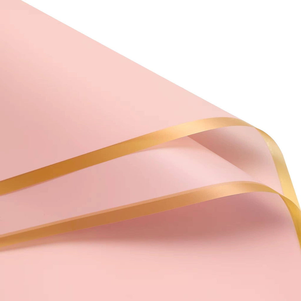 Matte Gold Line Flower Wrapping Paper (20pcs/bag): 6 - Opink