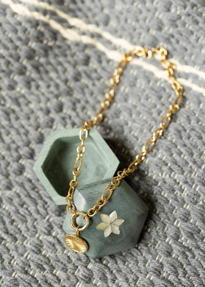 Chunky Gold Charm Necklace