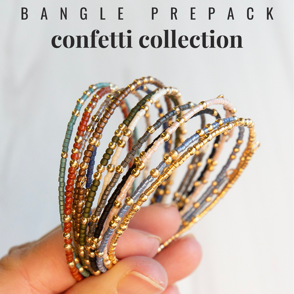 PACK-Confetti Bangles-28 bangles: Graphite