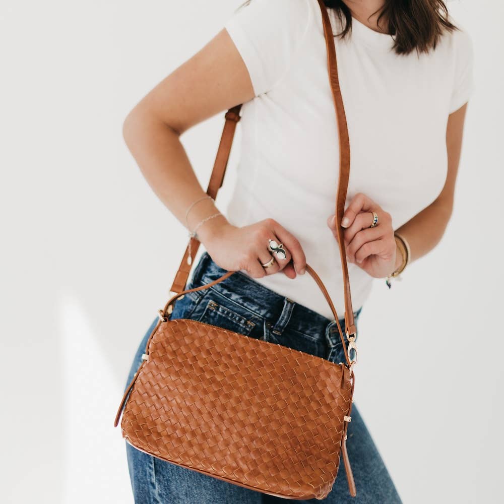 Harper Hobo Woven Shoulder Bag: Cream