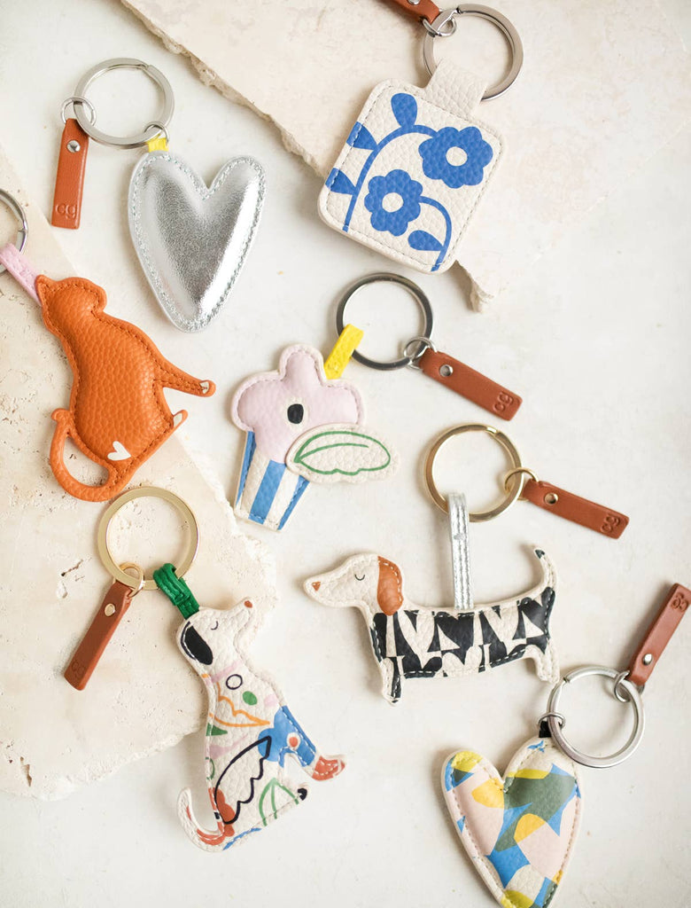 Abstract Botanical Labrador Keyring