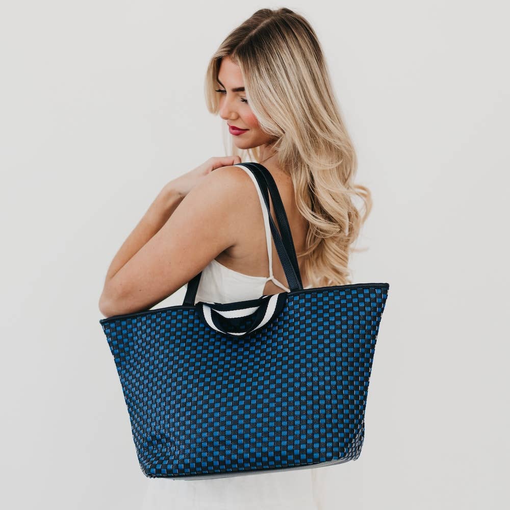Woven Tiffany Organizer Tote Bag: Brown