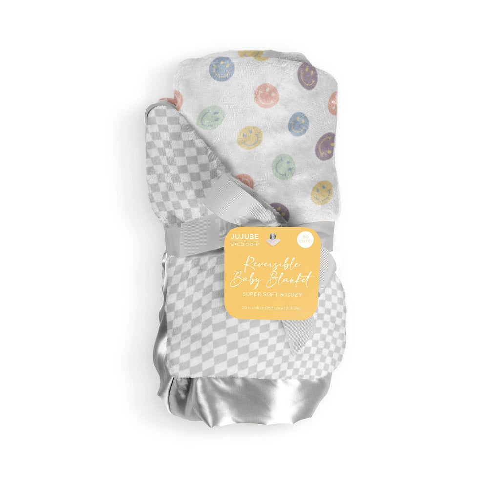Reversible Baby Blanket Happy Baby Vibes
