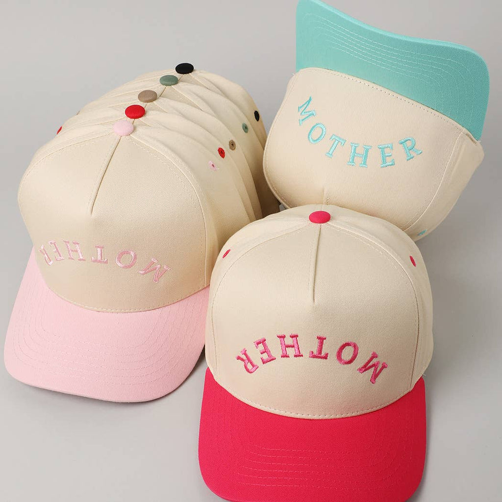 MOTHER Upside Down Lettering Embroidery Cap: SAGE / ONE SIZE