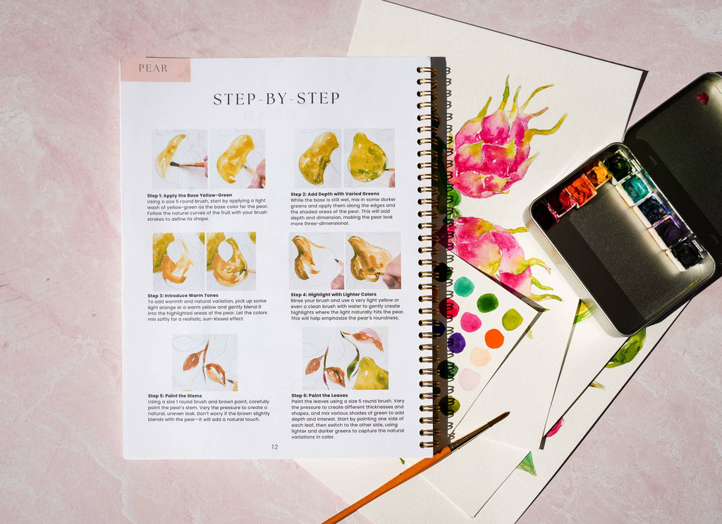 Fruit Watercolor Workbook: Outlined Coloring Pages to Paint