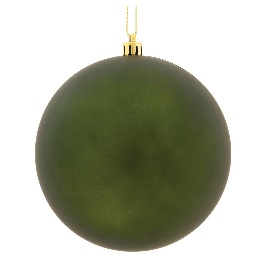 Vickerman 3" Moss Green Matte Ball Ornament, 12 per Bag: Moss Green / Plastic / 3"