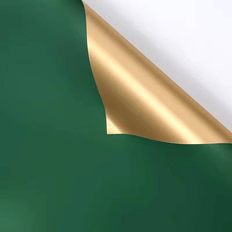 Double-Sided Gold Waterproof Flower Wrapping Paper (20 sheet: 09 - Pink / Gold