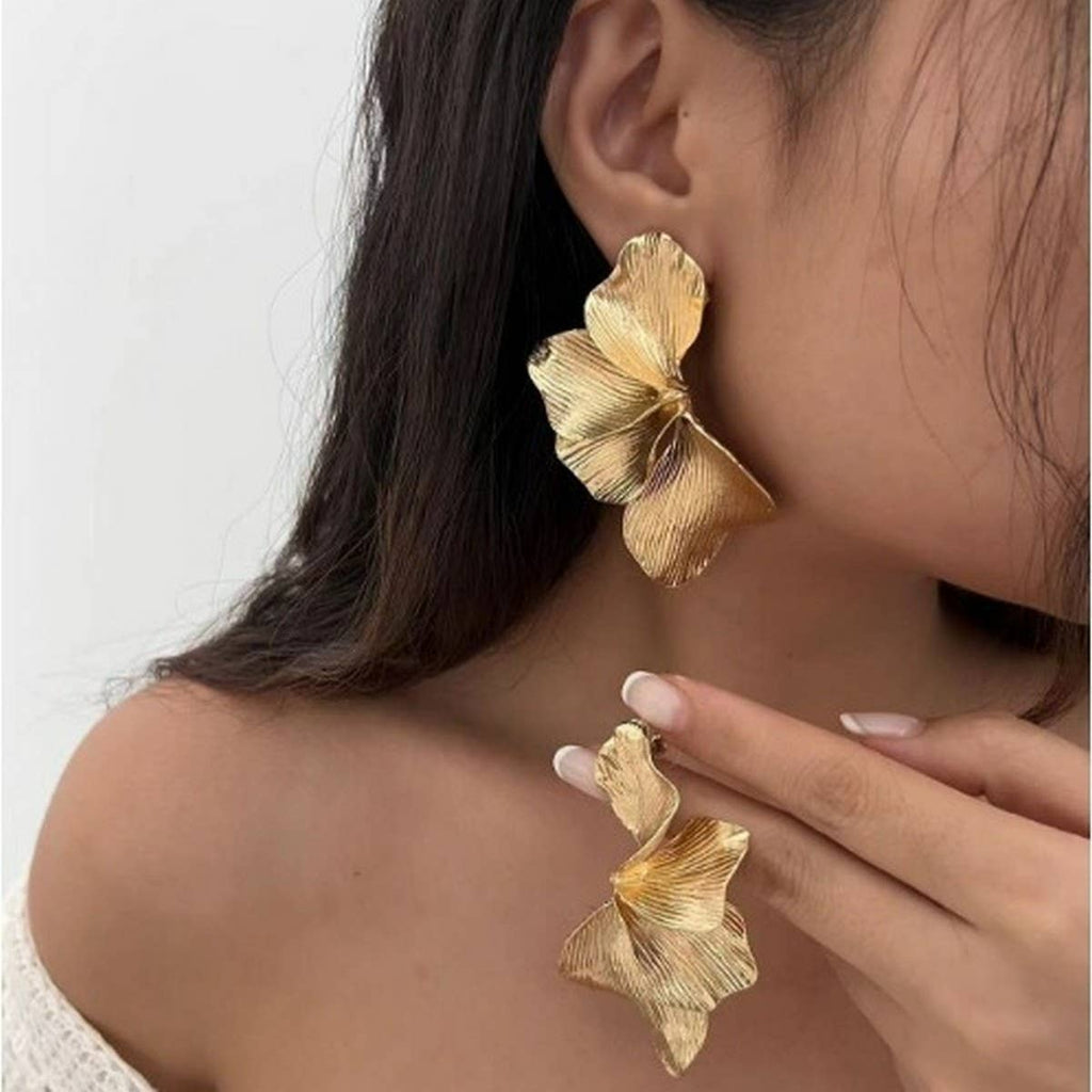 COOL STYLE ALLOY FLOWER EARRINGS