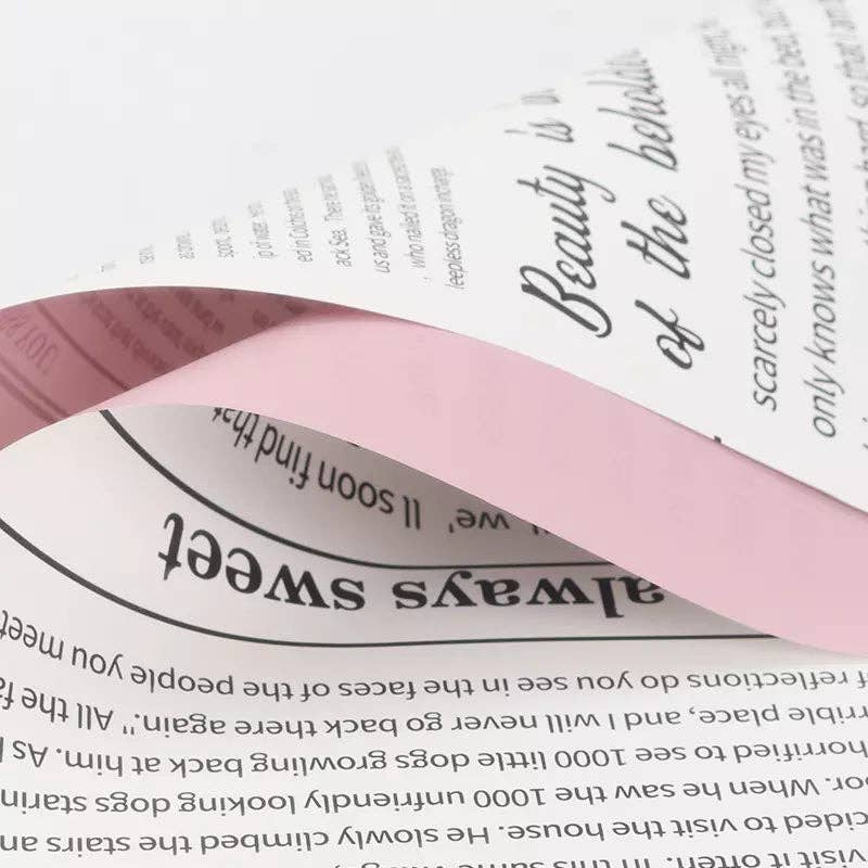 Waterproof Newpapers Double Sided Flower Wrapping Paper (20 sheets/bag): 09 - Light Pink