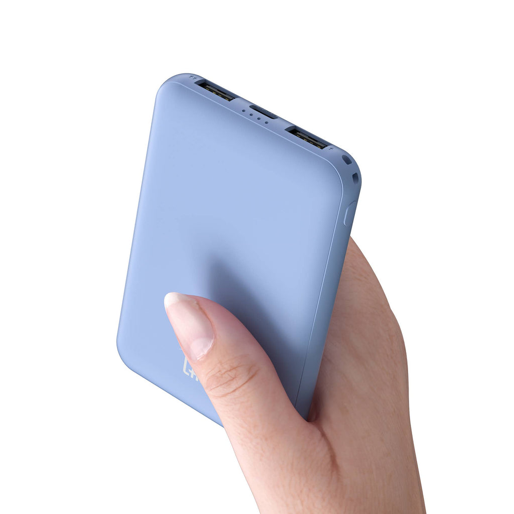 Ultra-Slim & Portable 6600mah Power Bank- Retail Packaing: Light Blue