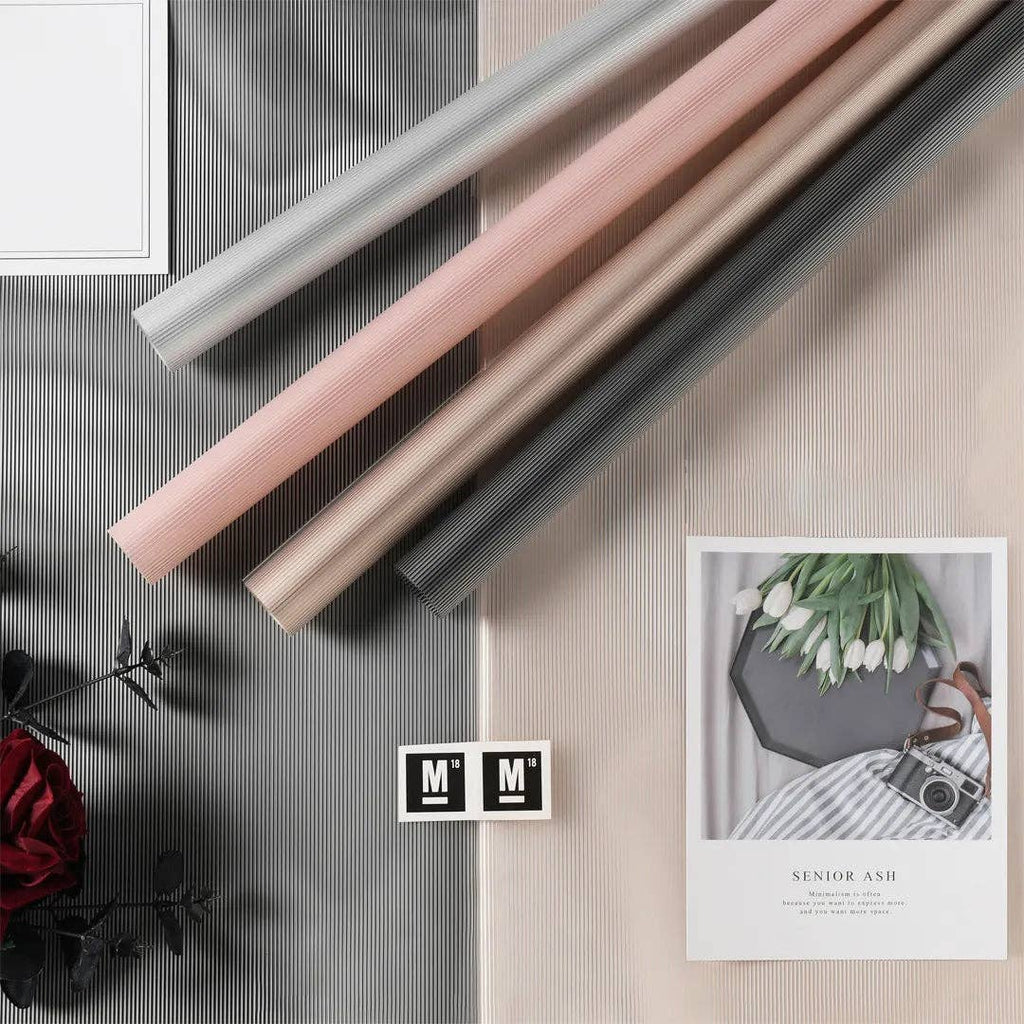 Stripe Lines Flower Wrapping Paper (20pcs/bag): #6 Rosepink