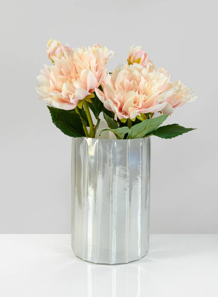 8in Norvege Pearl White Vase