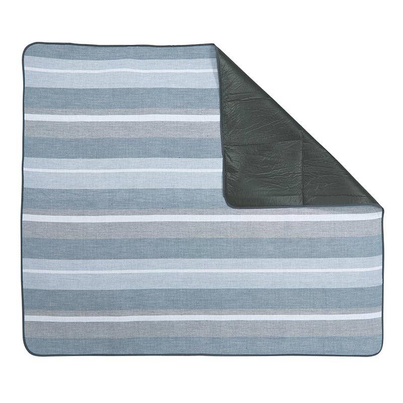 Face to Face Picnic Blanket - Grey + White + Blue