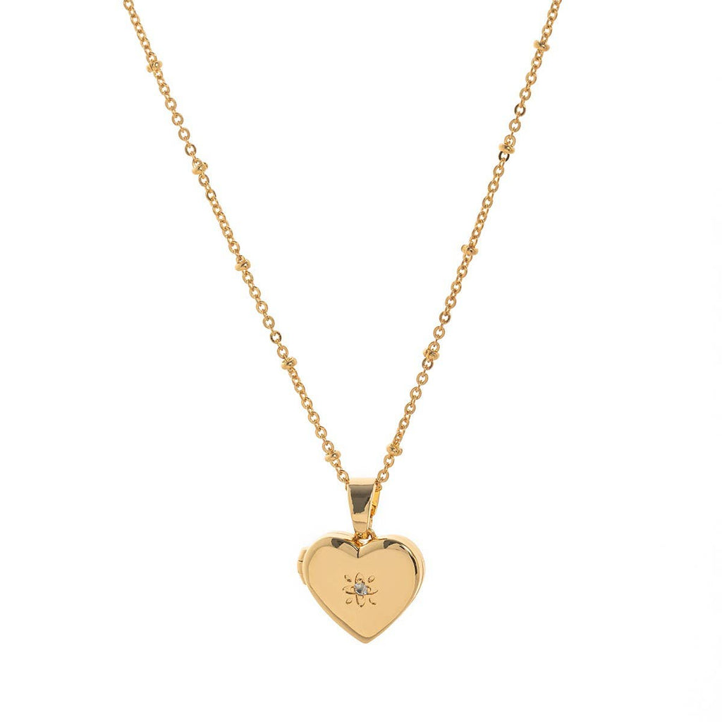 Heart Locket Oval Photo Necklace Gold Plated