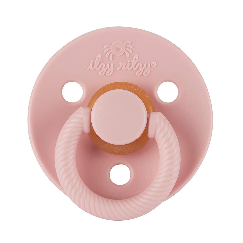 *NEW SIZE* Itzy Soother™ Natural Rubber Paci Sets: Blossom + Rosewood 6-18 M