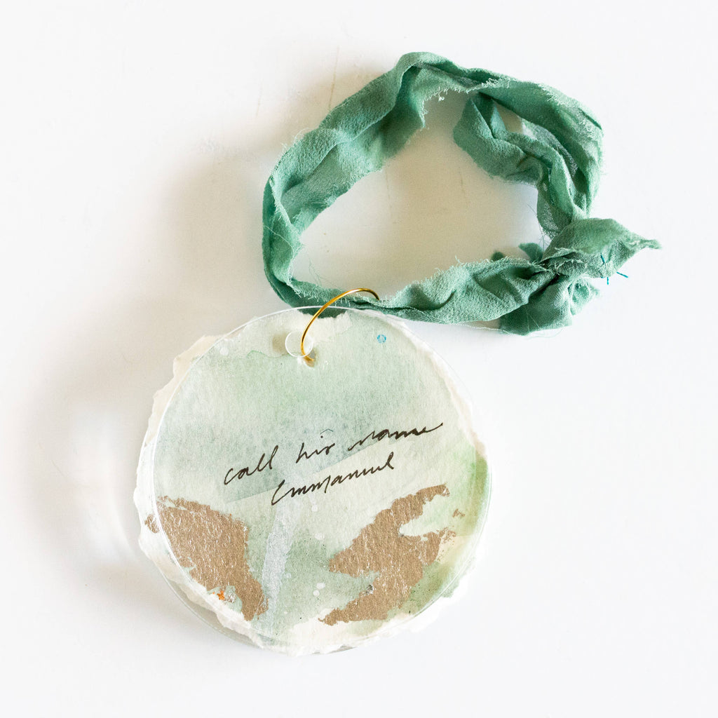 Watercolor Christian Christmas Ornament - Green