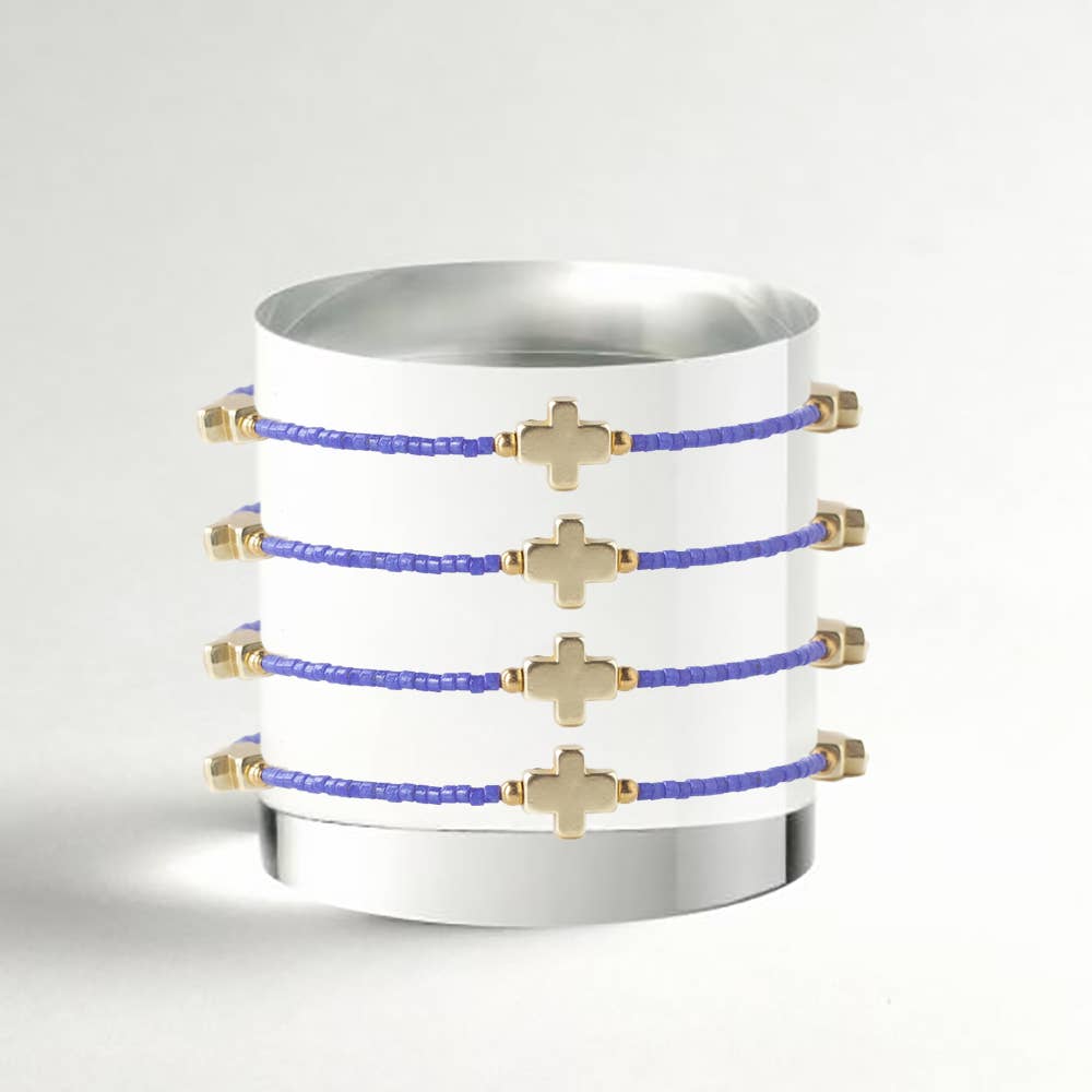 Faithful Cross Bangle-Periwinkle, Cross Bracelet | Christian