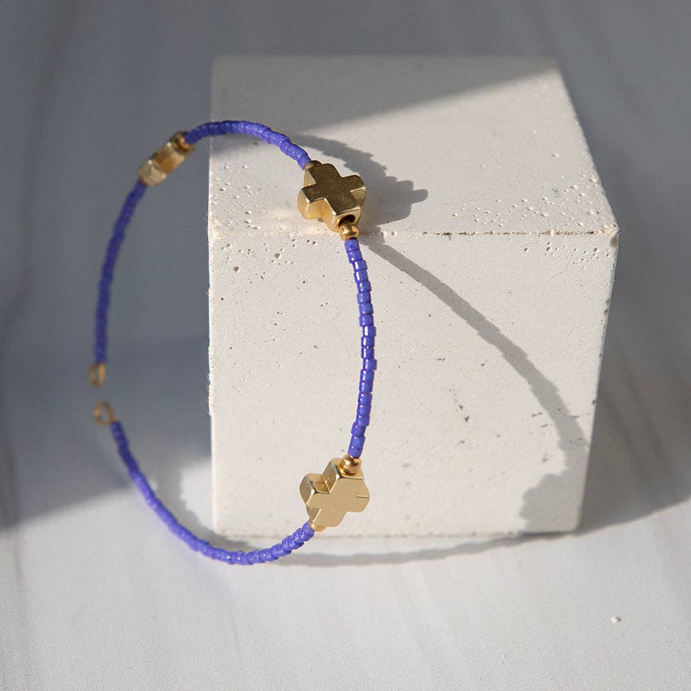 Faithful Cross Bangle-Periwinkle, Cross Bracelet | Christian