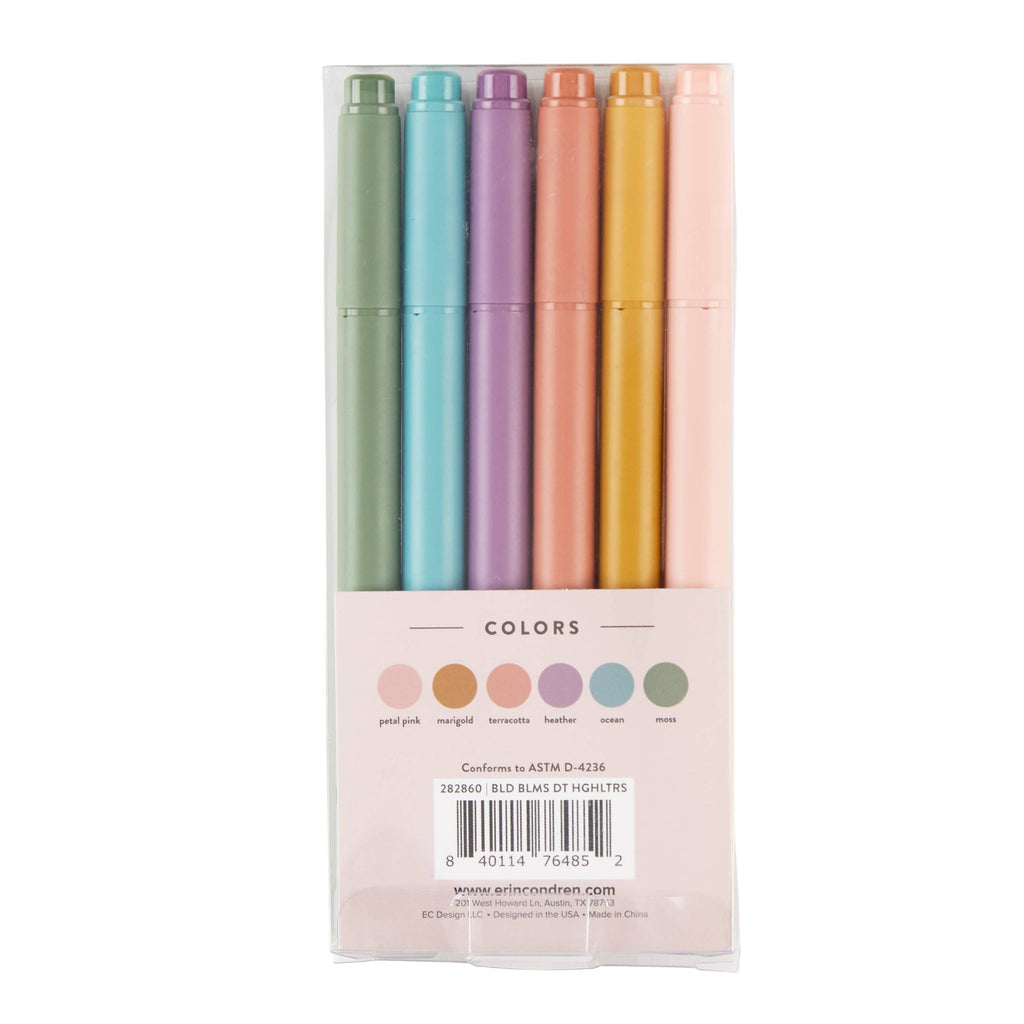 Dual-Tip Highlighters 6-pack - Bold Blooms