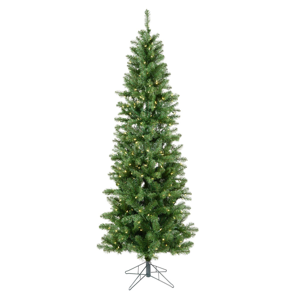 Vickerman 4.5' x 24" Salem Pencil Pine LED 200WW: Green / PVC / 4.5'