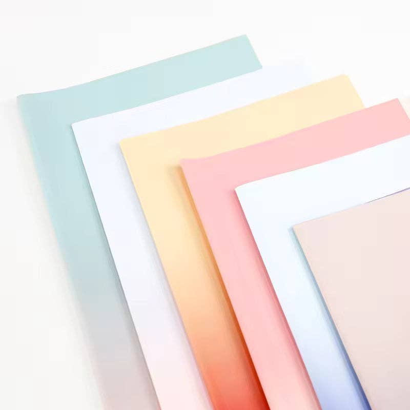 Two Sides Gradient Flower Wrapping Paper (20pcs/bag): 2 - Bean Pink / Baby Blue