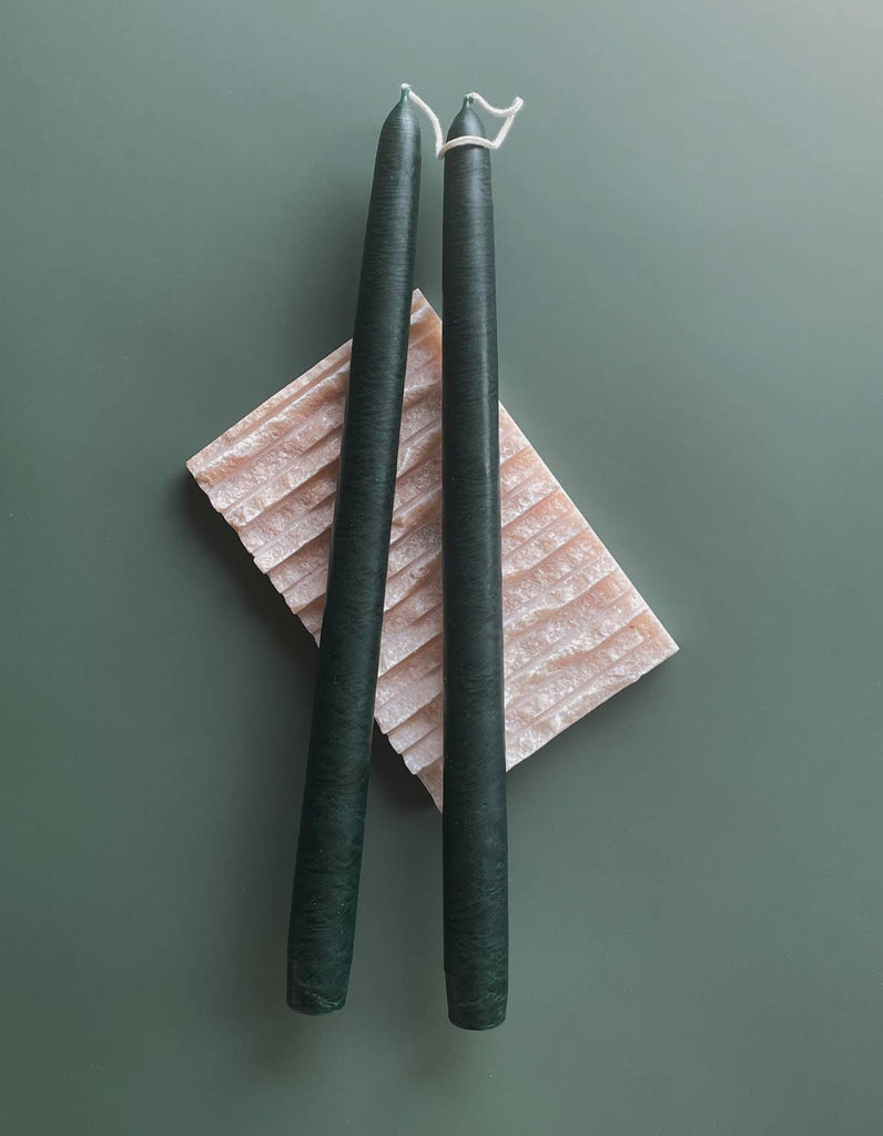 Taper Candle Pair, Evergreen