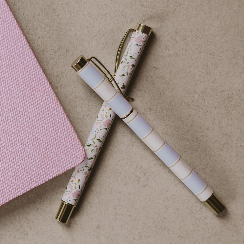 Floral Metal Pen Set