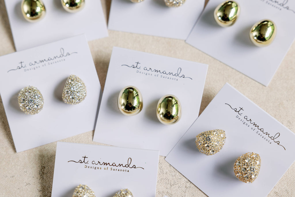 Pave Crystal Gumdrop Earrings