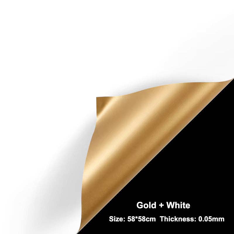 Double-Sided Gold Waterproof Flower Wrapping Paper (20 sheet: 07 - Cameo Pink / Gold