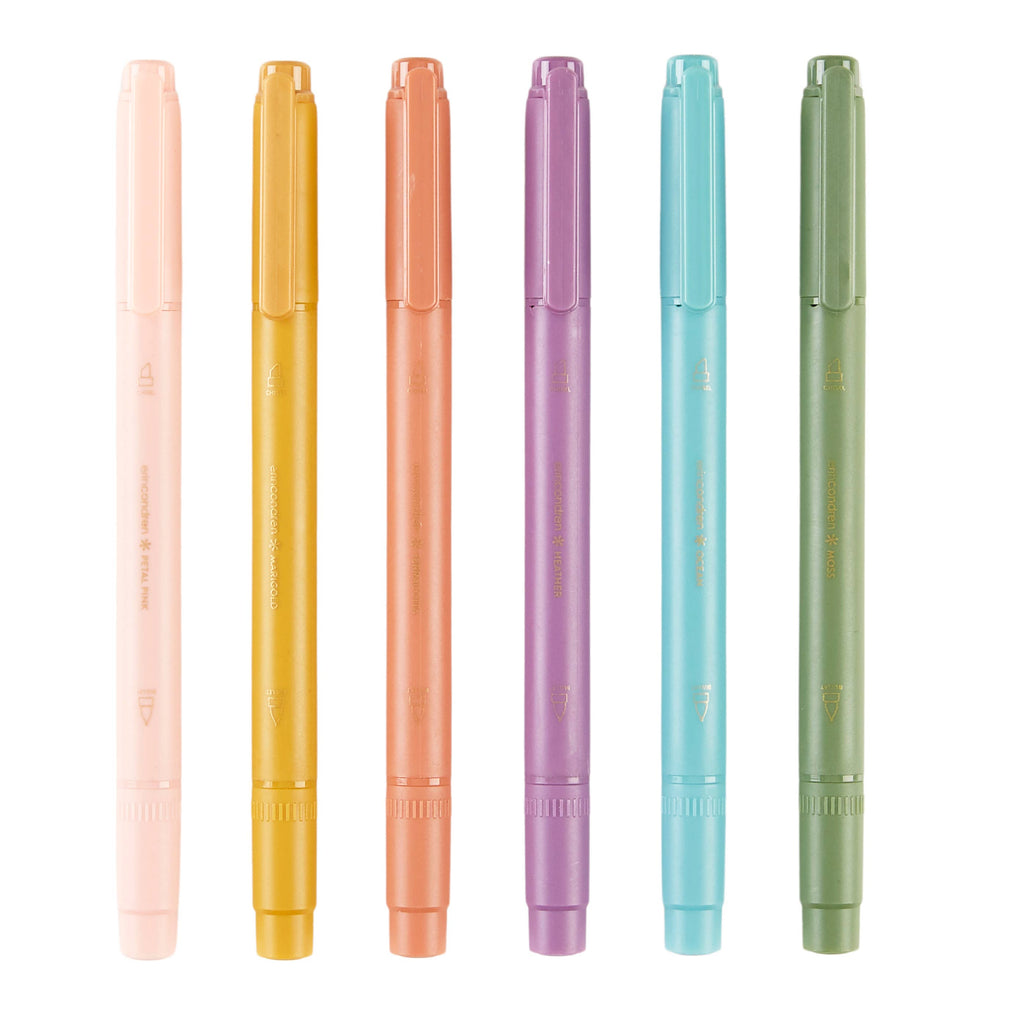 Dual-Tip Highlighters 6-pack - Bold Blooms