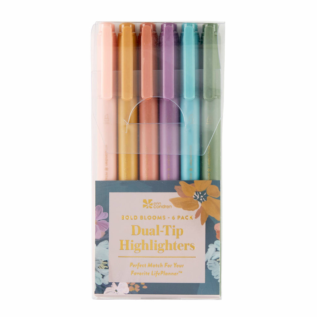 Dual-Tip Highlighters 6-pack - Bold Blooms