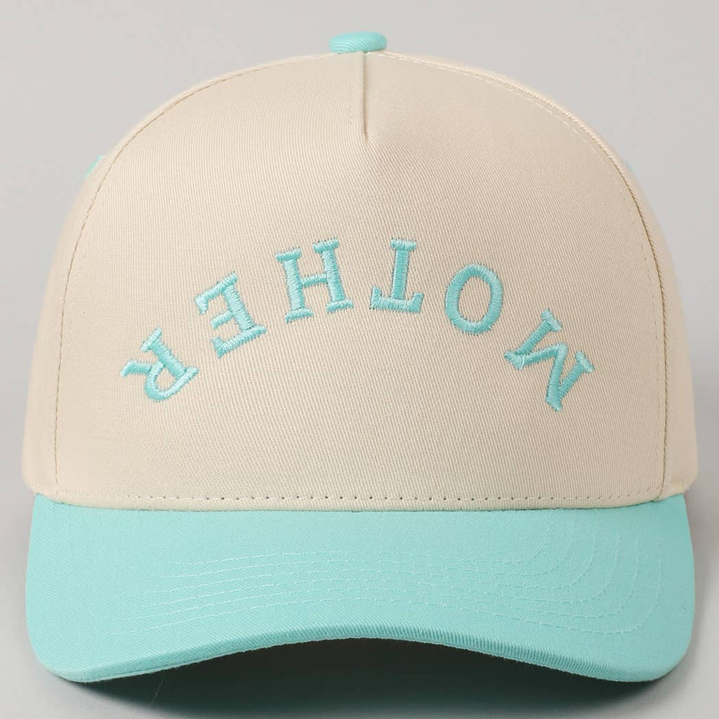 MOTHER Upside Down Lettering Embroidery Cap: SAGE / ONE SIZE