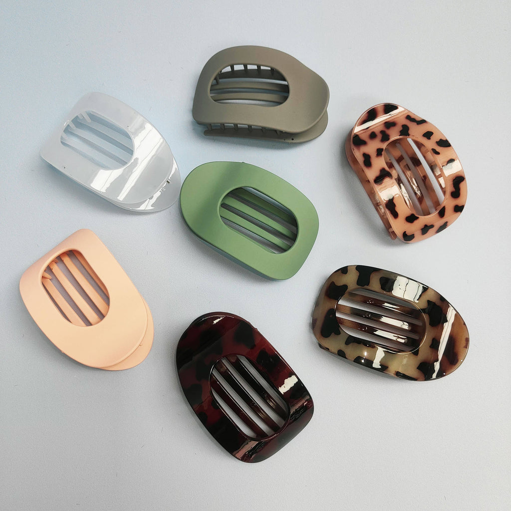 Oval Flat Hair Clip for Women, Strong Grip Clamp