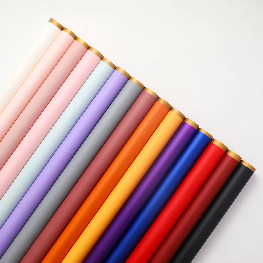 Matte Gold Line Flower Wrapping Paper (20pcs/bag): 6 - Opink