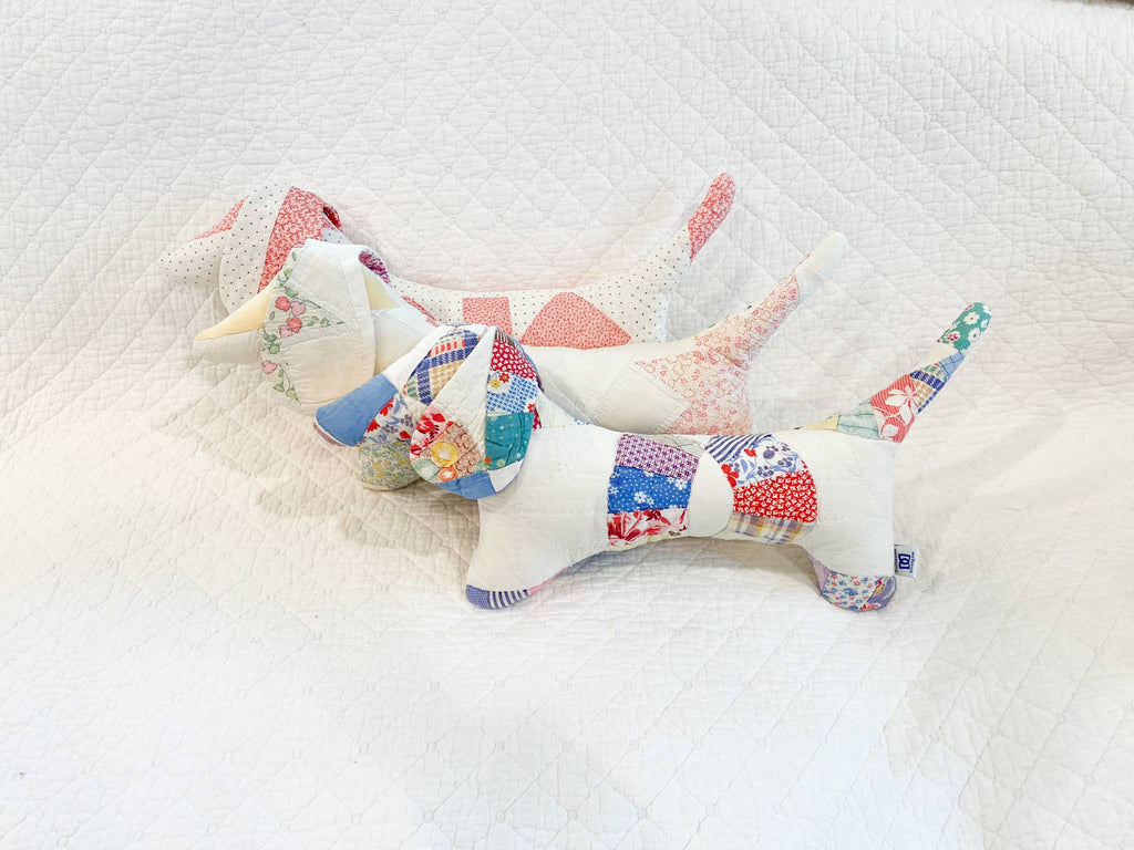 Vintage Quilt Stuffed Dog - Assorted Quilts