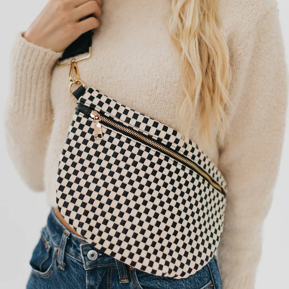 Westlyn Woven Bum Bag *NEW COLORS ADDED*: Checkered Brown