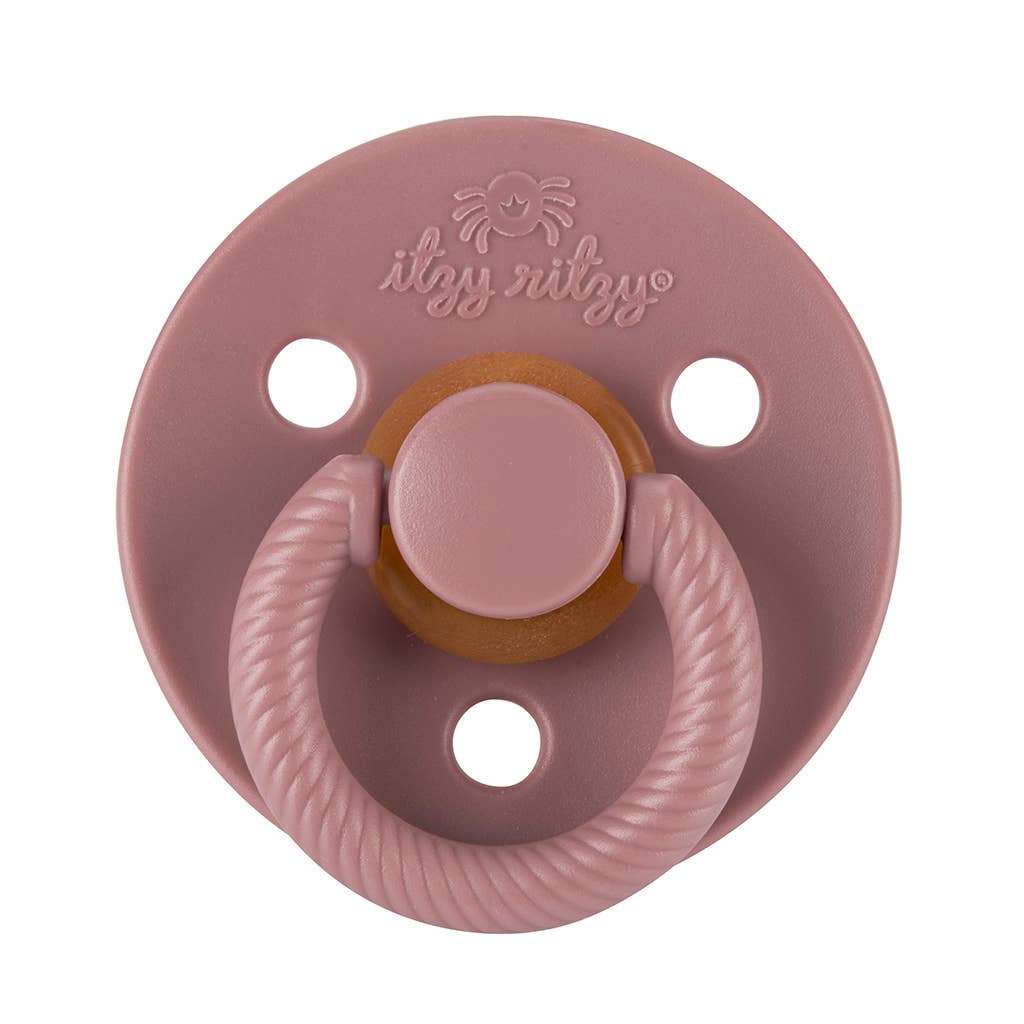 *NEW SIZE* Itzy Soother™ Natural Rubber Paci Sets: Blossom + Rosewood 6-18 M