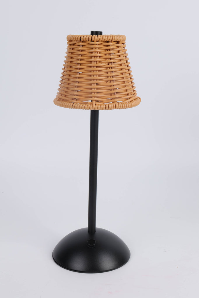 Rechargeable Rattan LED Lamp – Black or Gold- Retail Pack: Gold