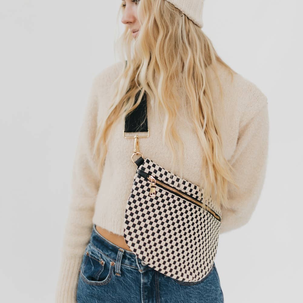 Westlyn Woven Bum Bag *NEW COLORS ADDED*: Checkered Tan