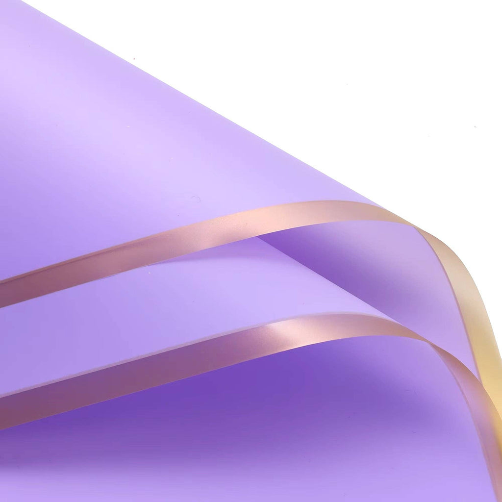 Matte Gold Line Flower Wrapping Paper (20pcs/bag): 6 - Opink