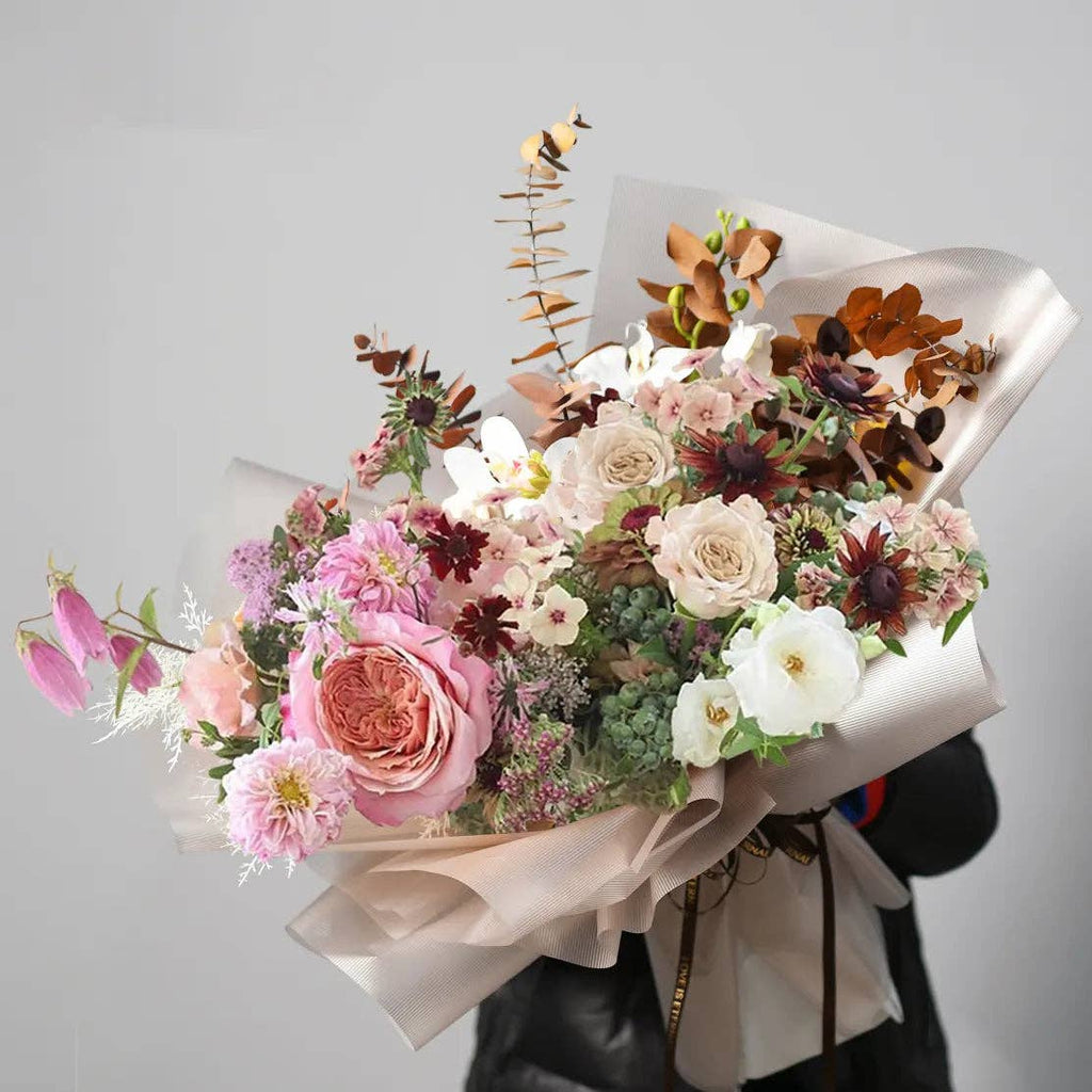 Stripe Lines Flower Wrapping Paper (20pcs/bag): #6 Rosepink