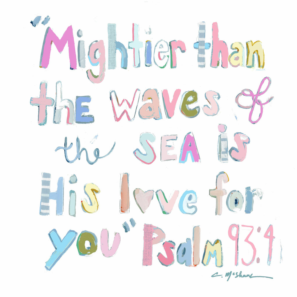 "Psalm 93:4" acrylic shelfie: More blues