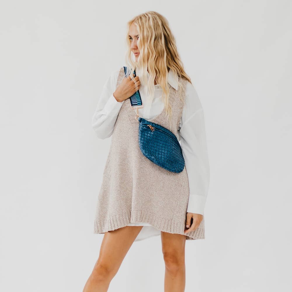 Westlyn Woven Bum Bag *NEW COLORS ADDED*: Checkered Brown