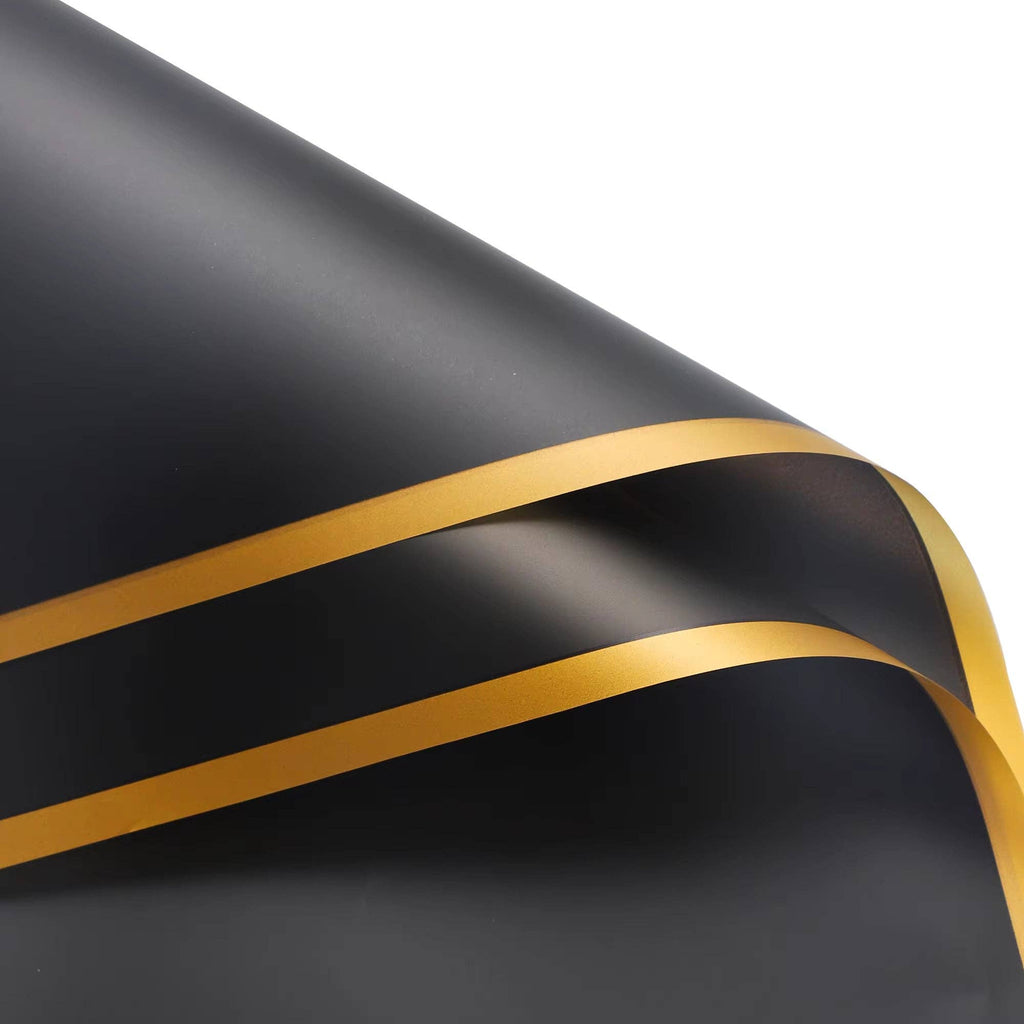 Matte Gold Line Flower Wrapping Paper (20pcs/bag): 6 - Opink