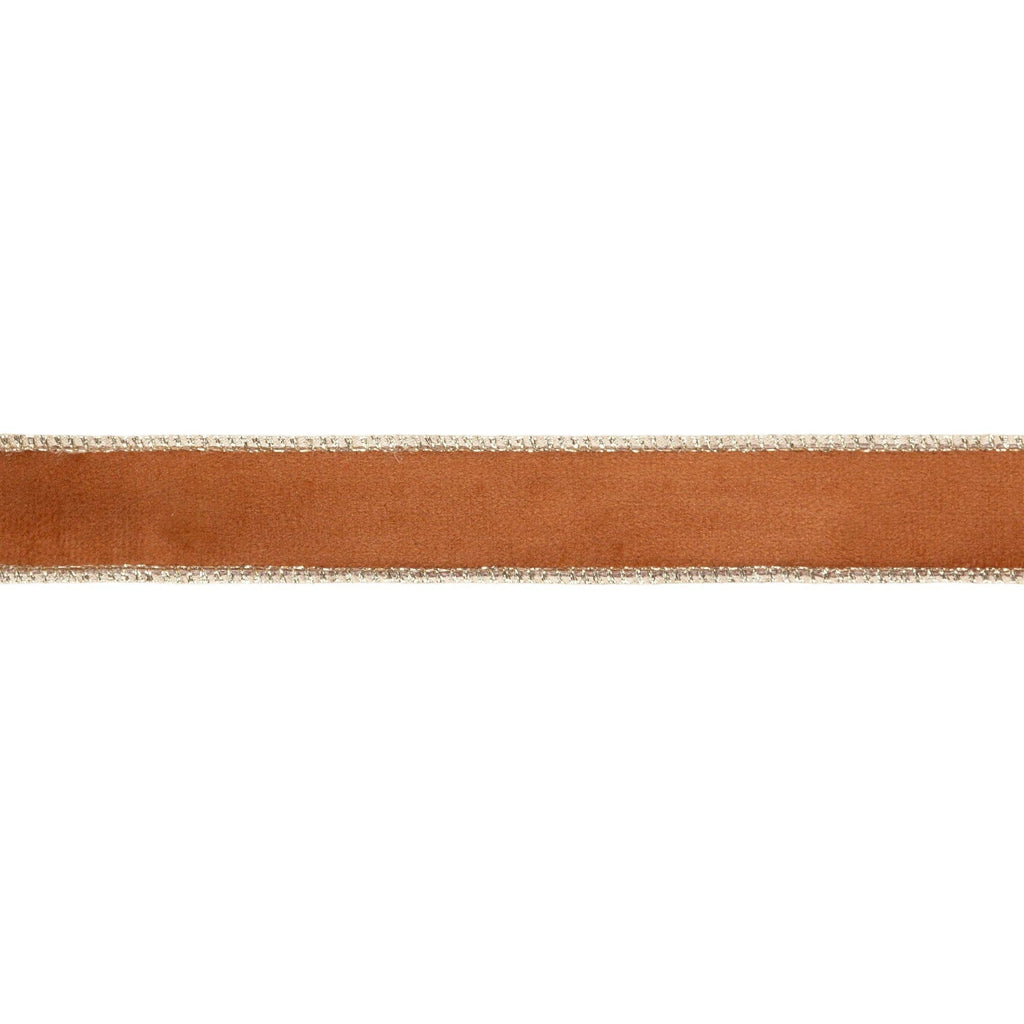 1" Reversible Classic Velvet Wired Ribbon | Rust/Gold | 10 Yard Roll