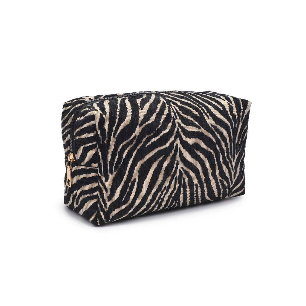 Zebrini Cosmetic Pouch: Natural Black
