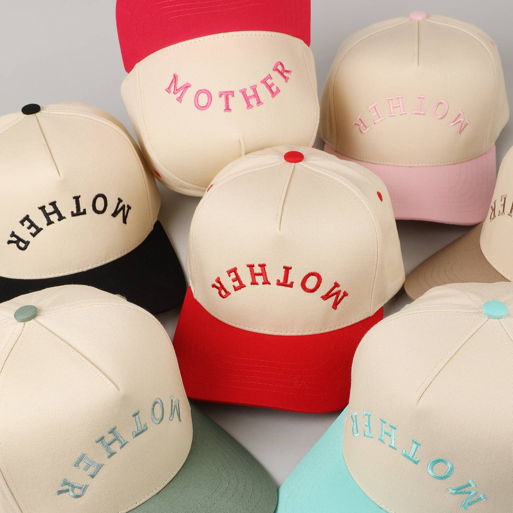 MOTHER Upside Down Lettering Embroidery Cap: SAGE / ONE SIZE