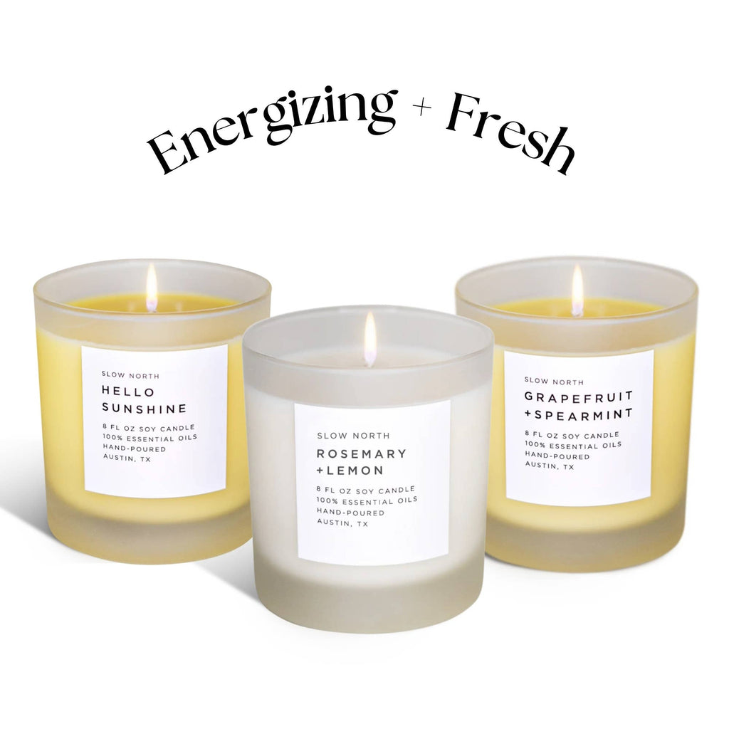 Energizing + Fresh Trio - Non-Toxic Signature Candle Bundle