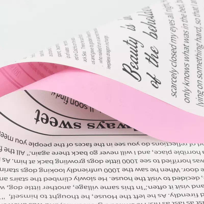 Waterproof Newpapers Double Sided Flower Wrapping Paper (20 sheets/bag): 09 - Light Pink